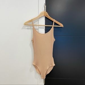 Out From Under Ribbed Scoop Neck Bodysuit Nude